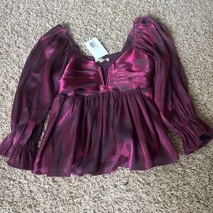 Entro Puff Sleeve Ruched Blouse